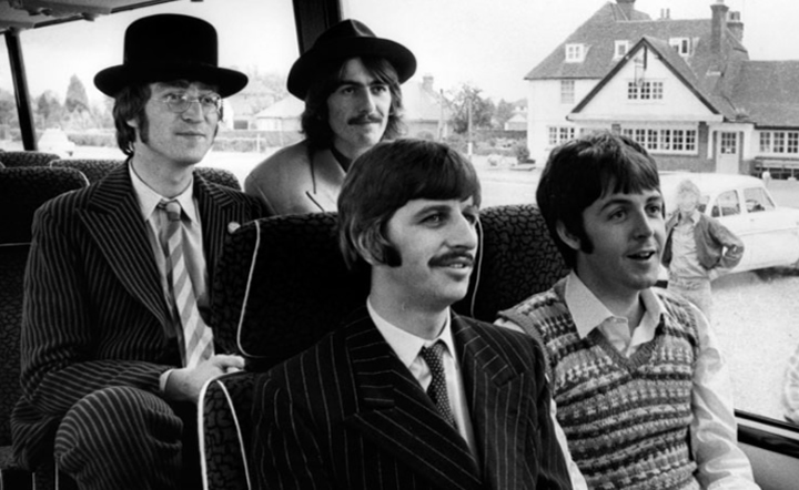 Beatles on bus 1967