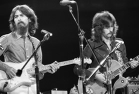 George Harrison and Eric Clapton in 1970