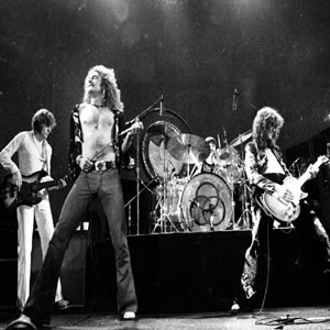 Led Zeppelin on stage in 1973